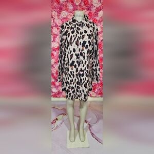 LEOPARD PRINT SHIRT DRESS(XL)